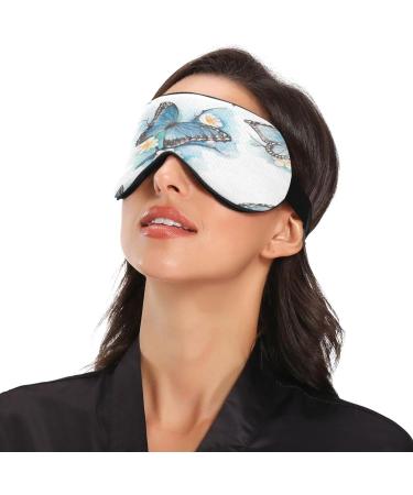 WELLDAY Butterfly Floral Sleep Mask - Soft Comfort Eye Shade Cover for Men and Women - Buy Online on SooperMarket.com
