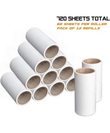 Mr Hsiung & Mrs Yin 12 PCS Sticky Lint Roller Refills for Pet Hair Clothes Bedding Dog Cat Hair Remover 720 Sheets Total 12 Refills - Buy Online on SooperMarket.com