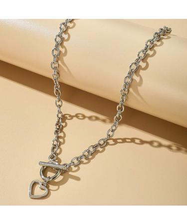 Missgrace Dainty Love Layered Choker Necklaces - Handmade Silver Pendant Set for Women & Girls - Adjustable Multilayer Chains - Buy Online on SooperMarket.com