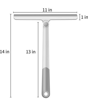 Silicone Handle Shower Squeegee 12 Inch - 2 Pack Gray for Shower Doors, Glass, Mirrors, Windows, Cars, Tile Walls - Bathroom Essential - Buy Online on SooperMarket.com