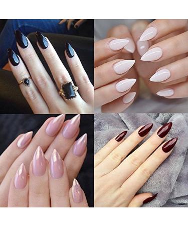 Yimart 500pcs Stiletto Clear False Nails - Oval Sharp Full Cover Nail Tips for Acrylic & Gel - Nail Art Decoration Salon - Buy Online on SooperMarket.com