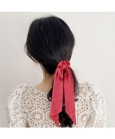 12 Pack Colorful Satin Hair Bows Scrunchies for Girls - Hair Ties Ponytail Holders for Thick Hair - Elastic Hairbands Accessories for Women - Buy Online on SooperMarket.com