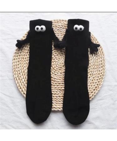 Novelty Magnetic Suction 3D Couple Socks | Funny Holding Hands Design | Unisex | 2 pairs Black + White - Buy Online on SooperMarket.com