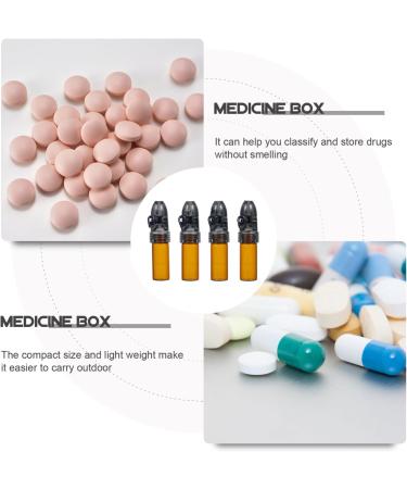 PACKOVE 4pcs Pills Organizer Glass Pills Bottles Travel Outdoor Pills Bottles Portable Pills Cases for Outdoor Camping Travel Assorted Color 2 7.00X2.00X1.50CM - Buy Online on SooperMarket.com