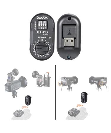 Godox XTR-16 2.4G Wireless Flash Receiver for X1C X1N XT-16 Transmitter - Compatible with Wistro AD360/DE/QT/DP/QS/GS/GT Series - Buy Online on SooperMarket.com
