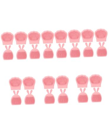 minkissy 28 Pcs Rabbit Ears Facial Brush Facial Exfoliating Brush Face Cleansing Tool Face Washing Brush Facial Cleansing Face Scrubber Handheld Miss Pink Silicone Brush Silica Gel Light Pinkx7pcs 7.5x7.5cmx7pcs