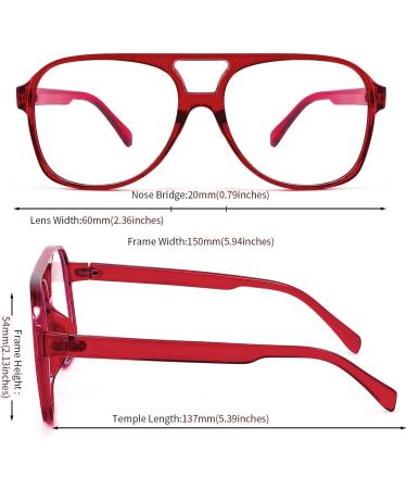 Feizedy Retro 70s 80s Blue Light Filter Glasses for Women & Men - B2888 Red Frame 60mm | Blue Light Blocking PC Gaming Glasses - Buy Online on SooperMarket.com