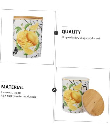 ABOOFAN 1pc Ceramic Airtight Jar Food Jar Candy Wood - Buy Online on SooperMarket.com