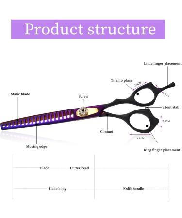 Professional Purple Dragon Pet Grooming Scissor Set - Japan 440C Stainless Steel Chunker Shear for Pet Groomers and DIY - 7.0/8.0 inch Hair Cutting Scissor + 6.75/8.0 inch Dog Shear - Buy Online on SooperMarket.com