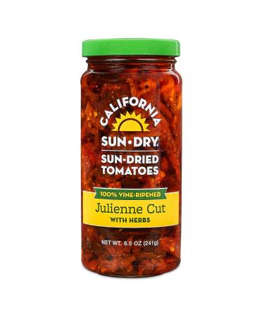 California Sun Dry Sun Dried Tomatoes with Herbs, Julienne Cut, Gluten Free, 8.5 Ounce Jar, Pack of 2