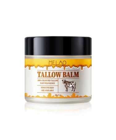 Tallow Balm Moisturiser Tallow Honey Balm for Face Deeply Nourishing Long-Lasting Moisturising Improve Dry Rough Skin Total Body Care Moisturiser 60g