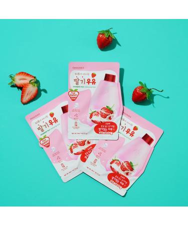 WELCOS KWAILNARA Strawberry Milk Sheet Mask - 10 pcs | Hydrating Skincare | International Shipping Available - Buy Online on SooperMarket.com