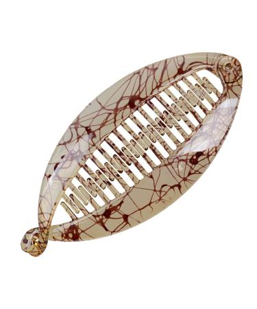 Ancllo Large Banana Hair Clips - Fish Shape Hair Accessories for Women & Girls - 2 Coffee Brown Clips with Rounded Edges - Buy Online on SooperMarket.com