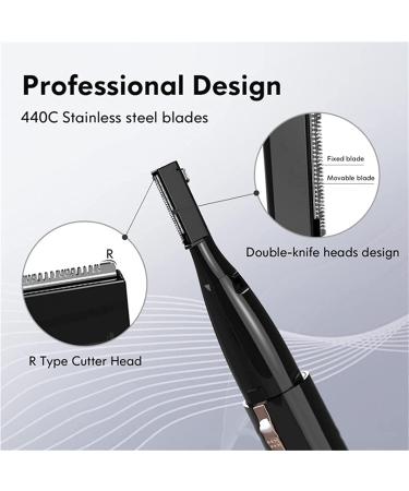 Portable Eyebrow Shaper Trimmer Kit - Double-Sided Cutter Head & Pencil Hair Remover for Effortless Eyebrow Grooming - Black - Ship Internationally - Buy Online on SooperMarket.com