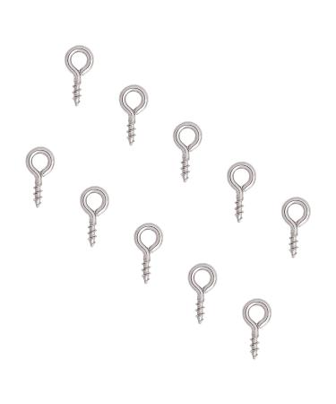 UNICRAFTALE 300pcs 8x4mm Stainless Steel Screw Eye Pin Peg Bails Small Screw Eye Pins Clasps Hooks 1mm Pin Eye Screws Connectors for Half Drilled Beads Jewelry Earring Making, Hole 2mm 8mm