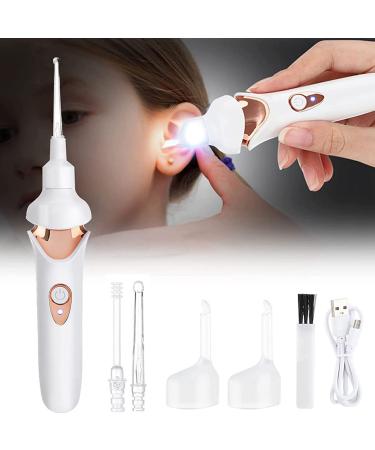 Ear Cleaning Kit Earwax Removal Tool with Led Lights Electric Soft Silicone Ear Scoop Vacuum Cleaner Ear Cleaning Safe for Children and Adults