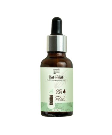 Nat Habit Cold Pressed 100% Pure Jojoba Oil for Skin & Hair With Vitamin E Omega-9 Mineral Free - (30ml)