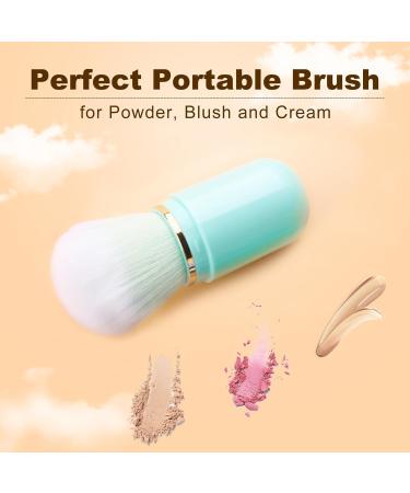 Retractable Kabuki Brush Travel Makeup Brush Cute Capsule-shape Blush Brush Foundation Brush Suitable for Liquid Foundation Pressed Powder Contour Cream Blue - Buy Online on SooperMarket.com