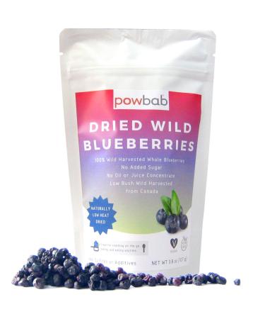 powbab Dried Wild Blueberries. 100% Whole Dried Blueberries No Sugar Added. No Sunflower Oil, No Apple Juice Concentrate. Canada Grown. No Sulfites. Unsweetened Blueberries, Keto. Gluten Free, Vegan.
