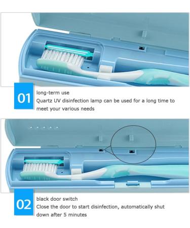 UV-C Portable Intelligent Ultraviolet Toothbrush Disinfection Box Toothbrush Holder USB Charging Type-C Interface Safe and Fast Disinfection Universal Toothbrush (A) - Buy Online on SooperMarket.com