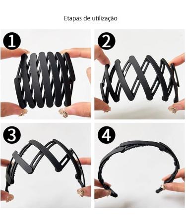 Lesunbak Retractable Pocket Headband | Anti-Slip Retractable Multifunctional Hairband | Portable Hair Decor for Facial Clean Makeup - Buy Online on SooperMarket.com
