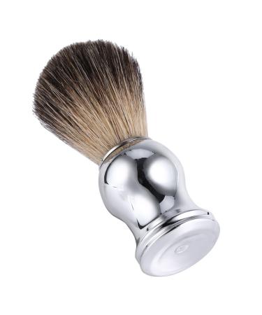 Premium Silver Razor Brush for Men | Facial Cleaning Brush & Barthaar Tool for Shaving Cream Foam & Soap - Buy Online on SooperMarket.com