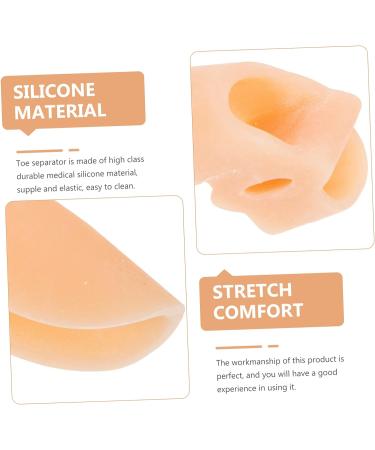 Orthopedic Toe Separator & Thumb Protector - 4 Pairs | Silicone Bunion & Hammer Toe Spacers for Foot Care - Skin Color 7x3.5cm - Buy Online on SooperMarket.com