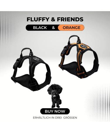 Reflective Dog Harness for Small & Medium Dogs - Nylon Breathable Mesh - Ideal for Training Puppies - Size M (Black) - Buy Online on SooperMarket.com