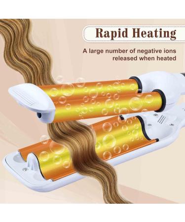 Hair Crimper Iron 0.6 Inch - Tourmaline Ceramic Fast Heat Adjustable Temp Dual Voltage | Perfect for All Hair Types - Buy Online on SooperMarket.com