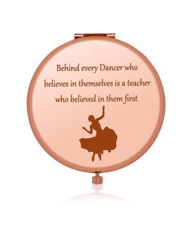 Jielahua Dance Teacher Appreciation Gifts Thank You Gifts for Dance Teacher Rose Gold Compact Mirror Birthday Gifts for Dance Teacher Retirement Gifts Thanksgiving Gifts