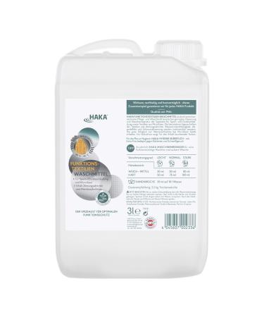 HAKA functional textiles detergent 100 washes for sportswear outdoor clothing 3 l canister 3 l (1 pack)