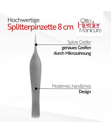 Buy Otto Herder Manicure Splinter Tweezers 8 cm - Pointed Stainless Steel Precision Tool for Perfect Grooming - Buy Online on SooperMarket.com