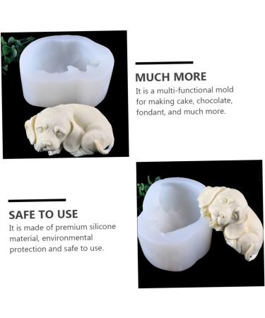 IMIKEYA Dog Fondant Molds 2pcs Mold White Cake 3D Silica Gel Decorate Baking Fondant Mold 10.8X8.5X5CMx2pcs - Buy Online on SooperMarket.com