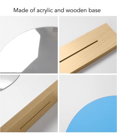 Delicate Irregular Acrylic Makeup Mirror Aesthetic Desktop Mirror with Durable Wooden Base for Men Women Portable Lightweight Cosmetic Mirror for Home Bathroom Travel - Buy Online on SooperMarket.com