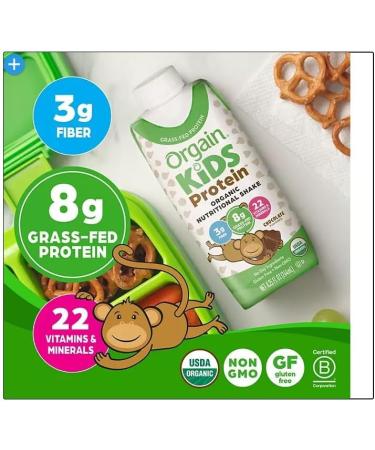 Orgain Kids Organic Grass Fed 8g Protein Nutritional Shake Chocolate 8.25 fl. oz. 244ml x 18 pk. - Buy Online on SooperMarket.com
