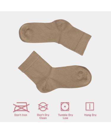 Cosyfeel Women Loose Diabetic Socks | 4-Pack Neuropathy Ankle Socks for Ladies | Super Soft Eco-Friendly Bamboo Material | Durable with Seamless Toe | Multicolour Patterns | 4 Seasons 4-7 LIGHT BEIGE - Buy Online on SooperMarket.com