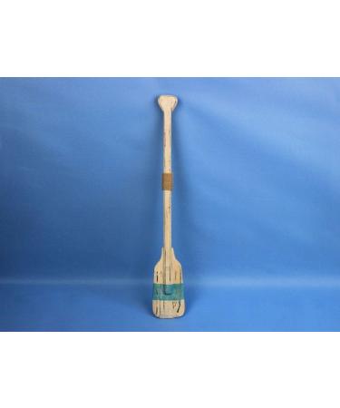 Hampton Nautical Light Blue Oar 24 Herring Cove Squared w/Hooks - Wooden Rowing Decorative Oar - Buy Online on SooperMarket.com