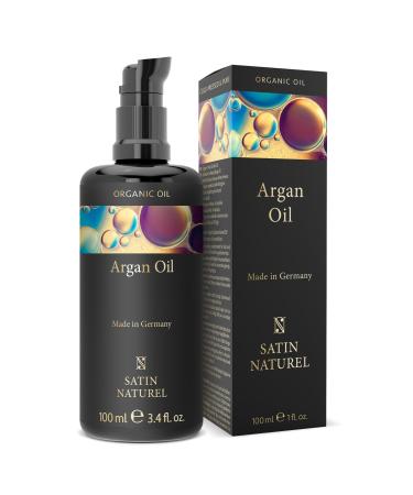 Argan oil organic cold -pressed 100ml - 100% pure and of course - argan oil hair for natural hair growth - scalp oil - hair oil dry hair - vegan and cruples free - argan oil - satin natureel 100 ml (1 Pack)