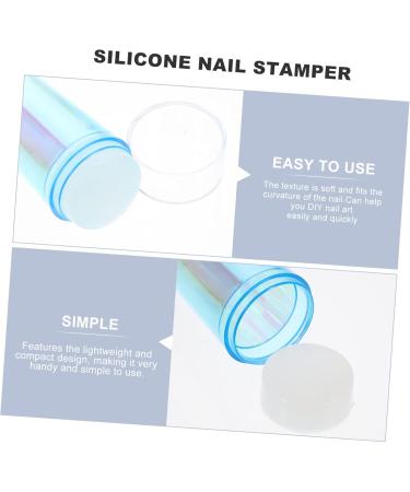 AOKWAWALIY 2 Sets Nail Stamp Nail Kits Girl Nail Art Printing Accessory Nail Art Stencils Nail Accessories Nail Pattern Printing Stamper Silica Gel Scraping Board Fully Transparent 6.5X3X3CM Purple Blue - Buy Online on SooperMarket.com