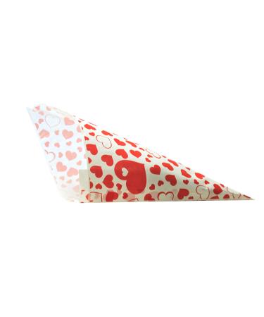 PGV Paper Pencil Bags with Red Hearts Design Length Approx. 23 cm for Approx. 250 g Contents Pack of 100