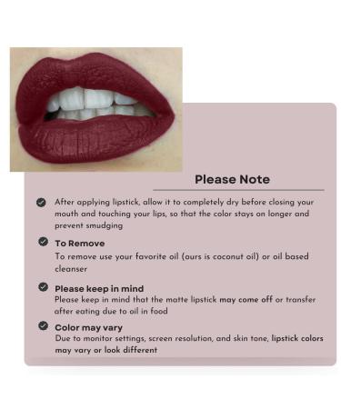 Emma Burgundy Red Matte Liquid Lipstick - Long Lasting & Waterproof | Talc-Free, Mica-Free, Gluten-Free, Paraben-Free - Buy Online on SooperMarket.com