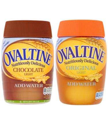 Malted Chocolate Drink Bundle with Ovaltine Chocolate Light 300g and Original Light 300g (2 Pack)
