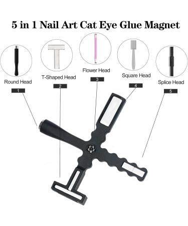 Virtcooy Cat Eye Magnet Tool | Magnetic Nails Polish Wand - Nail Design Tools Professional Cat Eye Stick for Salon Manicure Black - Buy Online on SooperMarket.com