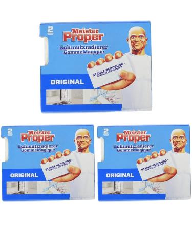 Meister Proper Dirt Eraser (Pack of 6) Original Eraser Sponge For Shining Surfaces 2 Pieces (Pack of 3) Dirt Eraser