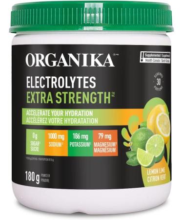 Organika Electrolytes Extra-Strength Powder- Lemon Lime- High in Sodium for Sport Recovery & Electrolytes + Enhanced Collagen- Strawberry Peach Flavour- Sugar-Free Hydration + Protein - Buy Online on SooperMarket.com