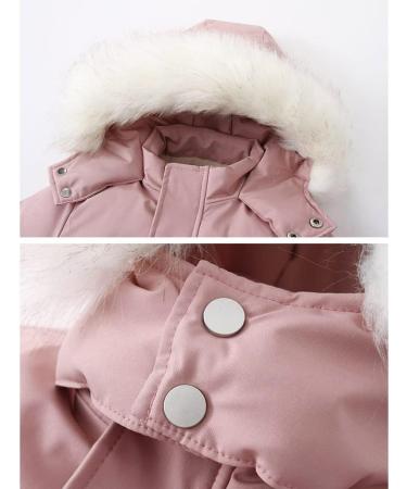 Kids Waterproof Snowsuit Romper | Boys' Fleece Coat | Girls' Ski Jacket | Windproof Outwear - Pink, 3-4 Years - Buy Online on SooperMarket.com