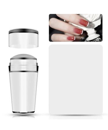 Silicone Nail Art Stamper Clear Jelly Soft Stamping Transparent Nail Stamp kit Nail Art Tools with Scraper Manicure Tools DIY French Tip Stamp Nails Manicure Tools