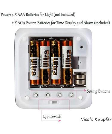 Nicole Knupfer Wolf Alarm Clock for Kids - LED Night Light Square Bedside Clock - Illuminated LCD Wake Up Alarm Gift #10 - Buy Online on SooperMarket.com