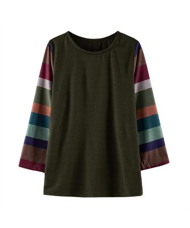 Girls Green Color Block Striped Tunic Top | Kids Fashion Long Sleeve Blouse 6-7 Years - Buy Online on SooperMarket.com