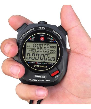JUNSD Professional Stopwatch Timer for Sports 100 Lap Stopwatch Digital Sports Stopwatch with Countdown Timer 100 Lap Memory 0.001 Second Timing Water Resistant  Black - Buy Online on SooperMarket.com